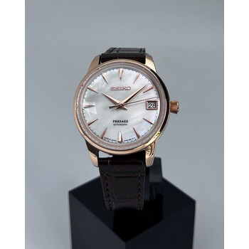  Custom Seiko Mod • White MOP Rose Gold Presage • 33mm